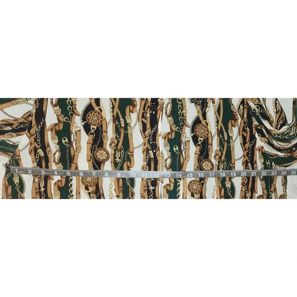 VTG Elisabeth Liz Claiborne Size 18 Equestrian Chain Print ButtonUp Long Sleeve - Picture 5 of 6